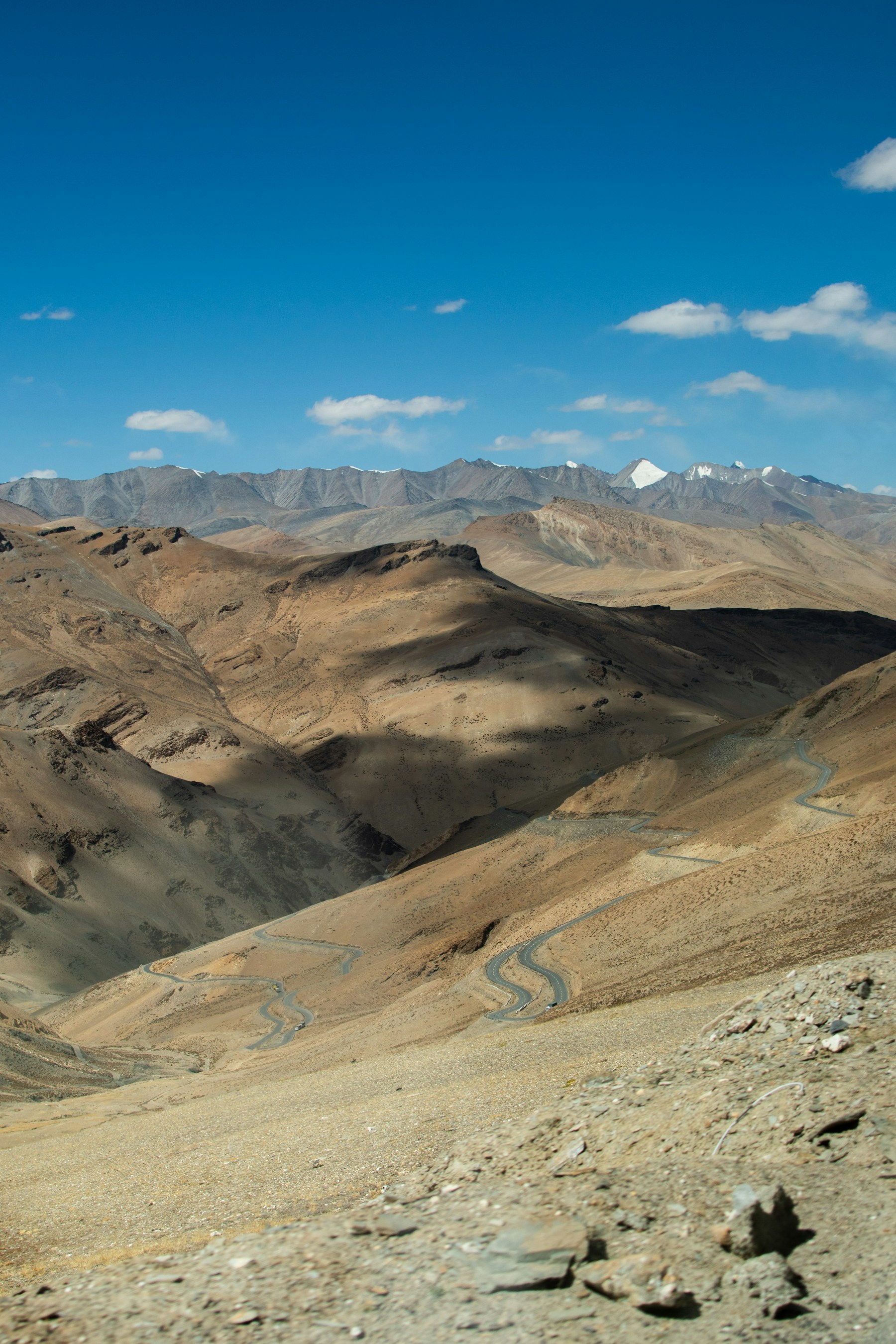 A winding mountain road through Ladakh