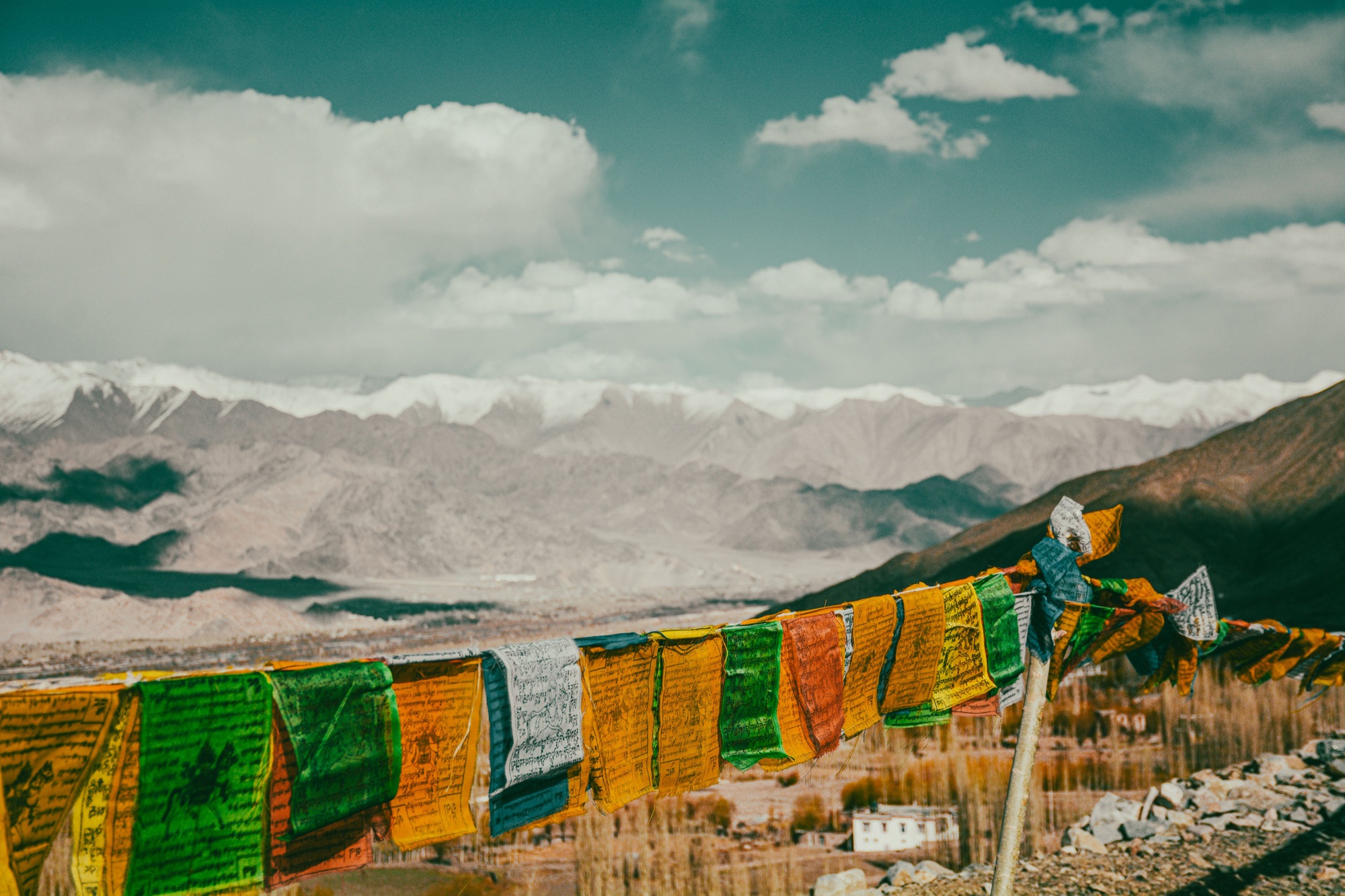 Prayer flags overlooking Ladakh’s mountains